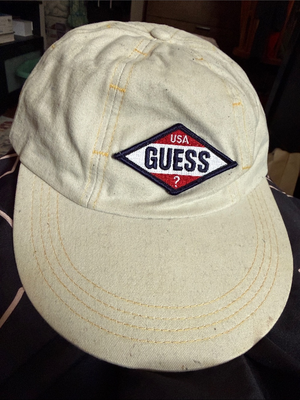 Guess Vintage 90's Beige OS fitted Hat Cap